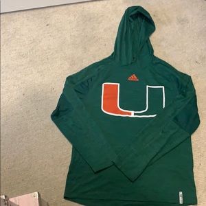 Adidas Miami Hurricanes Climalite Hoodie